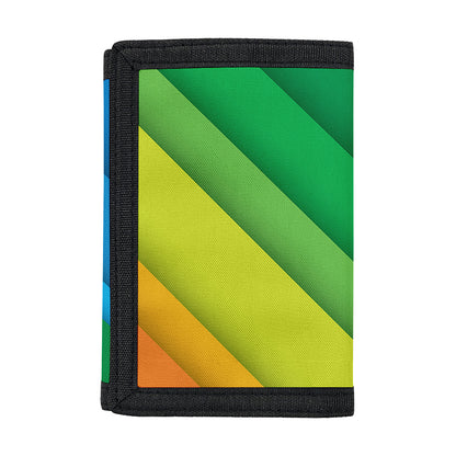 Rainbow Diagonal Lines Pattern Print Trifold Wallet