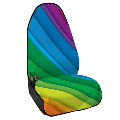 Rainbow Diagonal Lines Pattern Print Waterproof Car Seat Cover