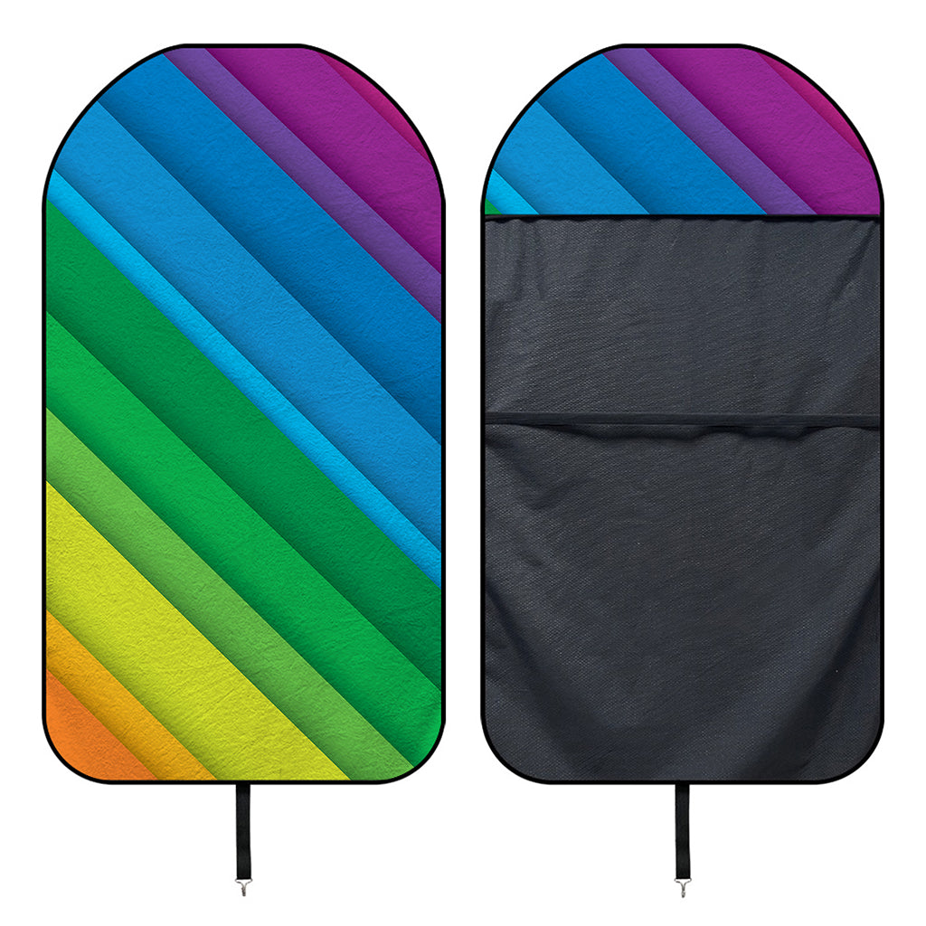 Rainbow Diagonal Lines Pattern Print Waterproof Car Seat Cover