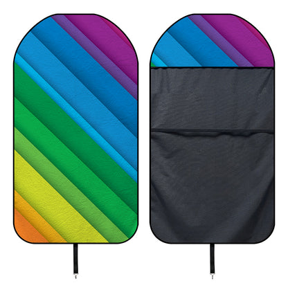 Rainbow Diagonal Lines Pattern Print Waterproof Car Seat Cover