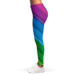 Rainbow Diagonal Lines Pattern Print Women's Leggings