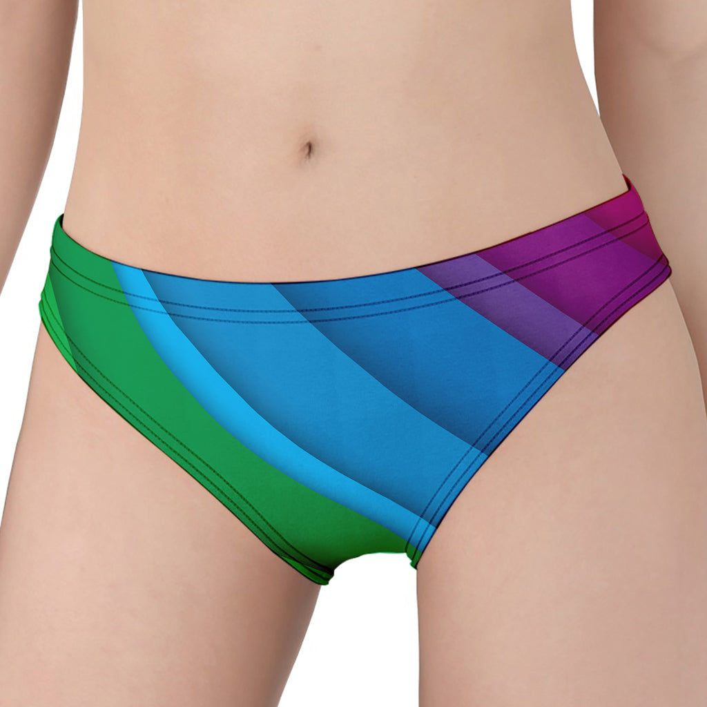 Rainbow Diagonal Lines Pattern Print Women's Panties