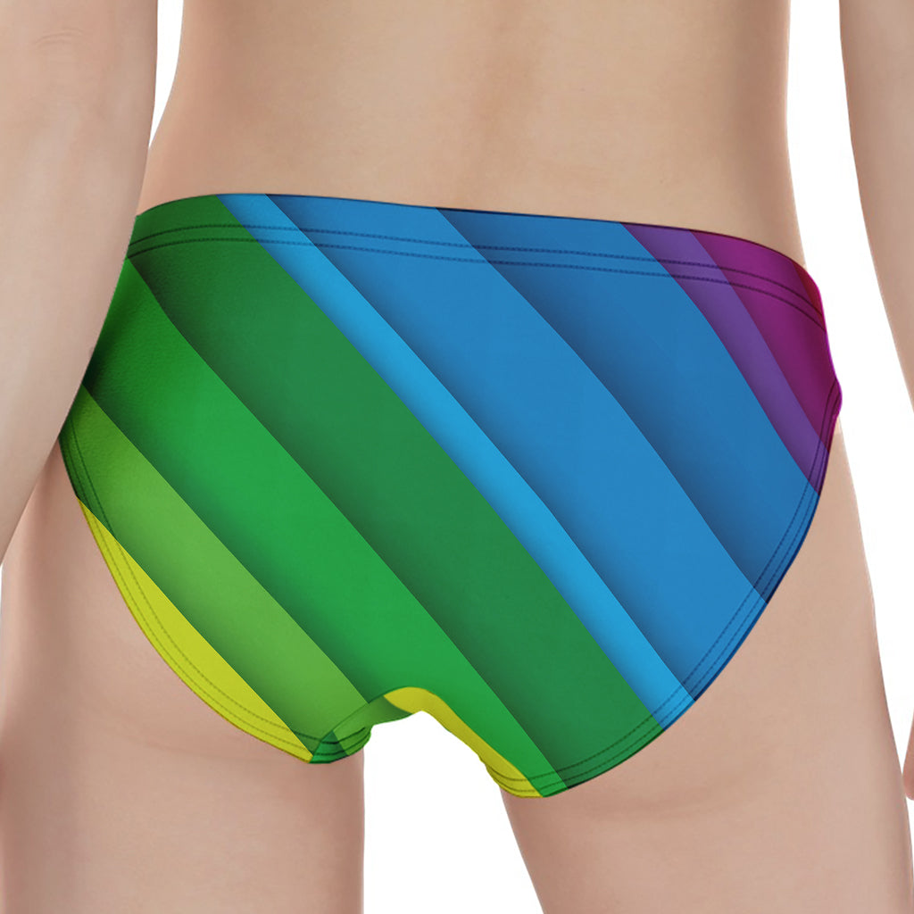 Rainbow Diagonal Lines Pattern Print Women's Panties