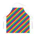 Rainbow Diagonal Striped Pattern Print Adjustable Apron