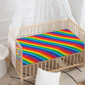 Rainbow Diagonal Striped Pattern Print Baby Crib Sheet