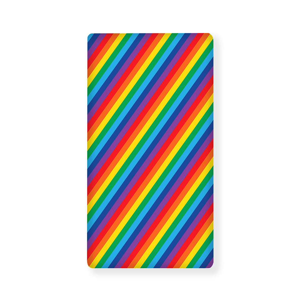 Rainbow Diagonal Striped Pattern Print Baby Crib Sheet