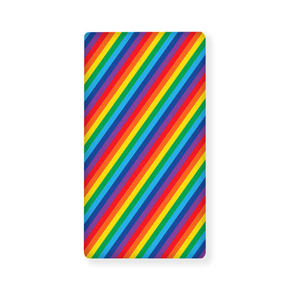 Rainbow Diagonal Striped Pattern Print Baby Crib Sheet