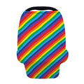 Rainbow Diagonal Striped Pattern Print Baby Seat Cover