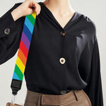 Rainbow Diagonal Striped Pattern Print Bag Strap