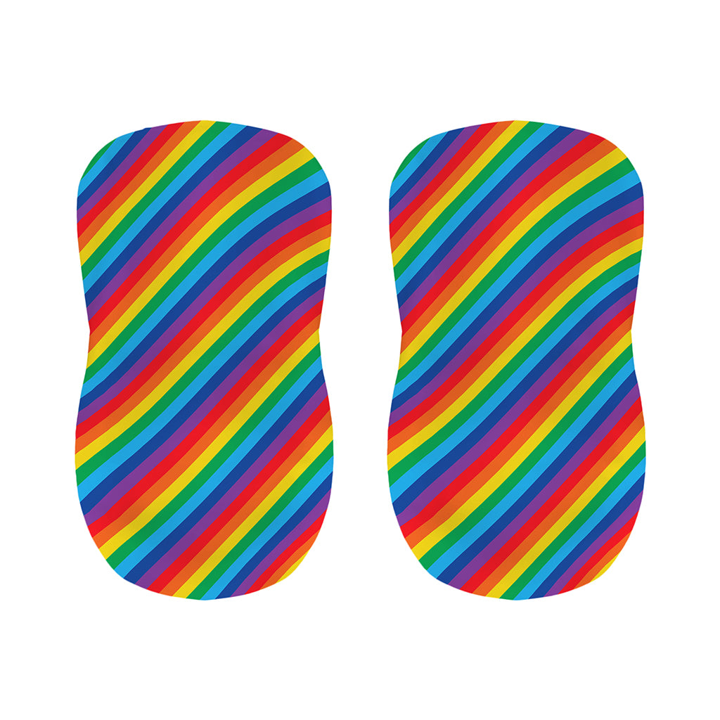 Rainbow Diagonal Striped Pattern Print Bar Stool Covers