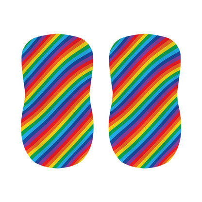 Rainbow Diagonal Striped Pattern Print Bar Stool Covers