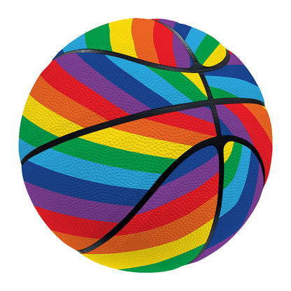 Rainbow Diagonal Striped Pattern Print Basketball