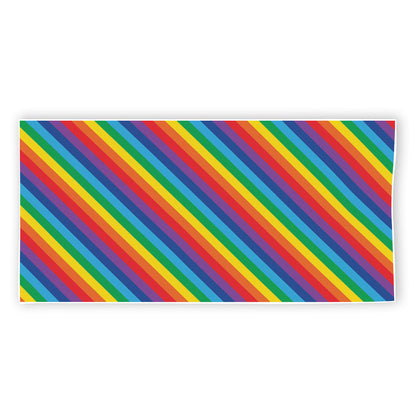 Rainbow Diagonal Striped Pattern Print Beach Towel