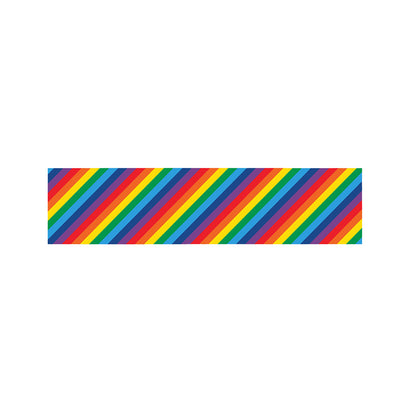 Rainbow Diagonal Striped Pattern Print Bed Runner