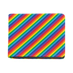 Rainbow Diagonal Striped Pattern Print Bifold Wallet