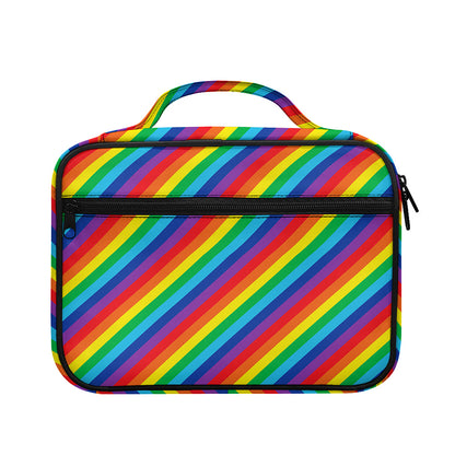 Rainbow Diagonal Striped Pattern Print Briefcase Bible Bag