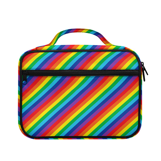 Rainbow Diagonal Striped Pattern Print Briefcase Bible Bag