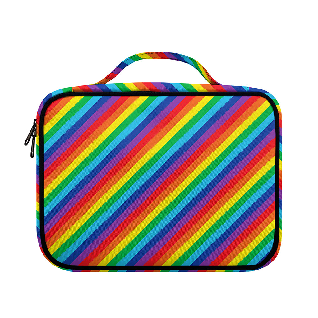 Rainbow Diagonal Striped Pattern Print Briefcase Bible Bag
