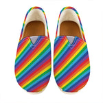 Rainbow Diagonal Striped Pattern Print Casual Shoes