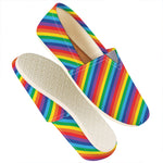Rainbow Diagonal Striped Pattern Print Casual Shoes