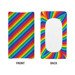 Rainbow Diagonal Striped Pattern Print Changing Pad Cover
