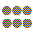 Rainbow Diagonal Striped Pattern Print Coaster Set
