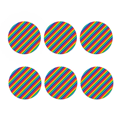 Rainbow Diagonal Striped Pattern Print Coaster Set