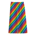 Rainbow Diagonal Striped Pattern Print Cotton Front Slit Maxi Skirt