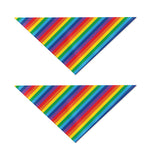 Rainbow Diagonal Striped Pattern Print Dog Bandana