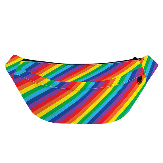 Rainbow Diagonal Striped Pattern Print Fanny Pack