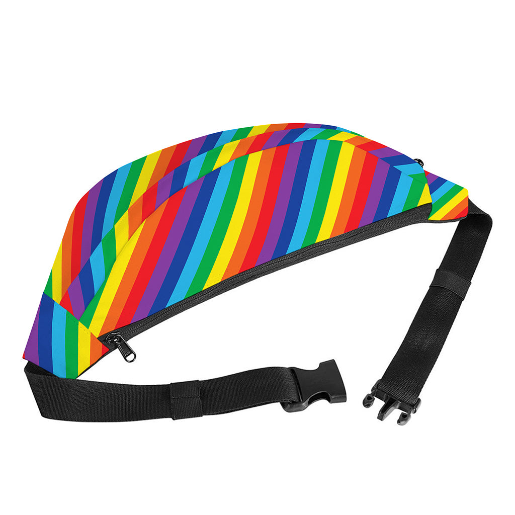 Rainbow Diagonal Striped Pattern Print Fanny Pack