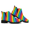 Rainbow Diagonal Striped Pattern Print Flat Ankle Boots