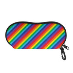 Rainbow Diagonal Striped Pattern Print Glasses Case