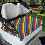 Rainbow Diagonal Striped Pattern Print Golf Cart Seat Cover