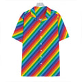 Rainbow Diagonal Striped Pattern Print Hawaiian Shirt