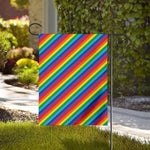 Rainbow Diagonal Striped Pattern Print House Flag