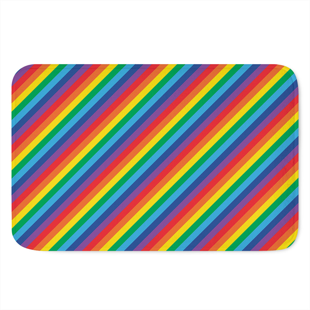 Rainbow Diagonal Striped Pattern Print Indoor Door Mat