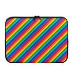 Rainbow Diagonal Striped Pattern Print Laptop Sleeve