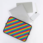 Rainbow Diagonal Striped Pattern Print Laptop Sleeve