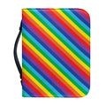 Rainbow Diagonal Striped Pattern Print Leather Bible Cover