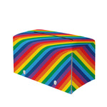 Rainbow Diagonal Striped Pattern Print Leather Tissue Box Cover