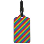 Rainbow Diagonal Striped Pattern Print Luggage Tag