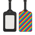 Rainbow Diagonal Striped Pattern Print Luggage Tag