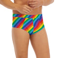 Rainbow Diagonal Striped Pattern Print Men's Briefs