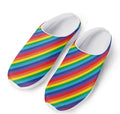 Rainbow Diagonal Striped Pattern Print Mesh Casual Shoes