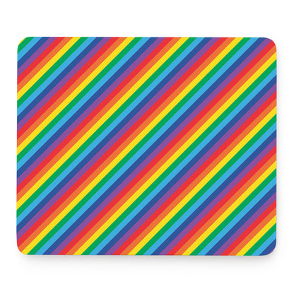 Rainbow Diagonal Striped Pattern Print Mouse Pad