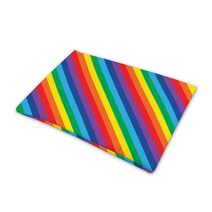 Rainbow Diagonal Striped Pattern Print Pet Cooling Mat Cover