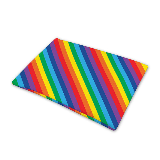Rainbow Diagonal Striped Pattern Print Pet Cooling Mat Cover
