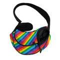 Rainbow Diagonal Striped Pattern Print Pet Sling Carrier