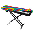 Rainbow Diagonal Striped Pattern Print Piano Keyboard Cover